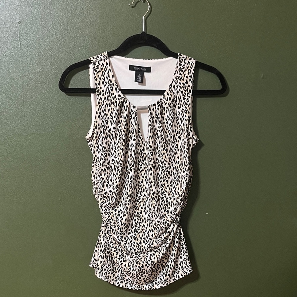 White House Black Market Animal Print Tank Top